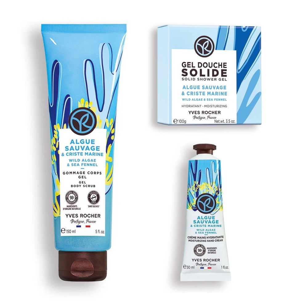 YVES ROCHER 3PCS SET Wild Algae & Sea Fennel
